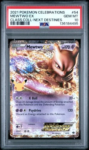 2021 POKEMON CELEBRATIONS CLASSIC COLLECTION #54 MEWTWO EX PSA 10