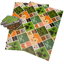 Danilo Promotions LTD Official Minecraft Gift Wrap 2 Sheets 2 Tags, Gi