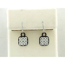 Le Vian 14K White Gold Dangle/Drop Earrings for Women 1 1/3 cts Black Diamond