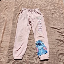 Pink Disney x Primark Stitch Sweat Pants Youth Girls Medium 10/11 Lounge Wear