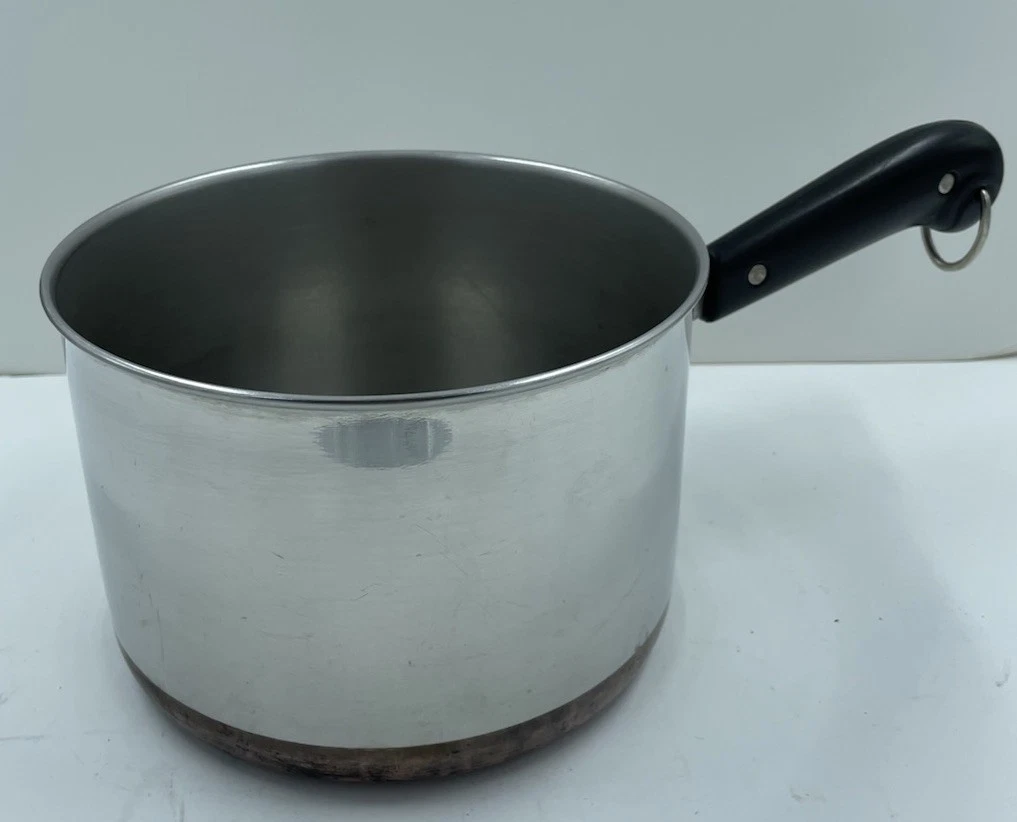 VTG 1801 Revere Ware Copper Bottom 3 Qt Saucepan Pot Pan No Lid