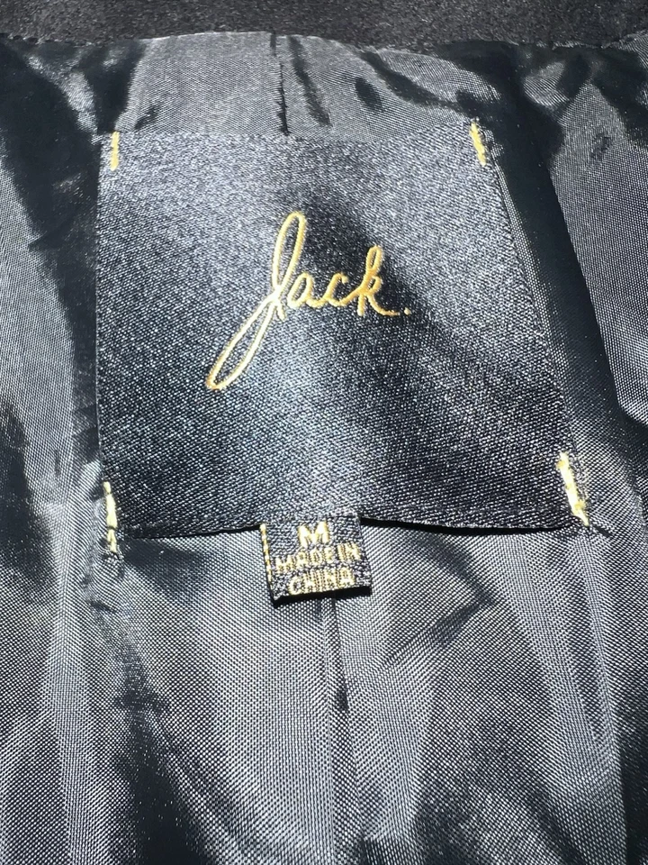 Abrigo largo estilo peplum Jack By BB Dakota para mujer (M) forrado clásico negro. Jk169 Foto 3 de 4