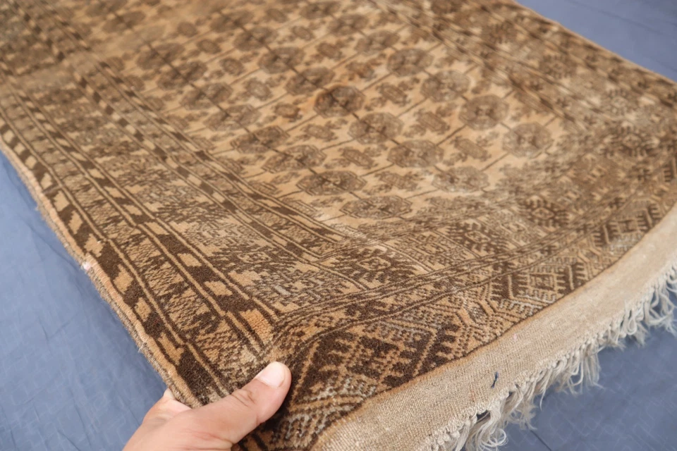 2'8x6'3 ft- Beige Bokhara Handmade Wool Runner Rug - Oriental Rug- Hallway rug - Image 3 of 4