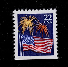 UNITED STATES SCOTT# 2276   MNH  FLAG/FIREWORKS SINGLE  (BOTTOM IMPERFORATE)
