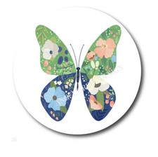 Pretty Floral Printed Butterfly Labels Favors Scrapbook Stickers Envelope Seals