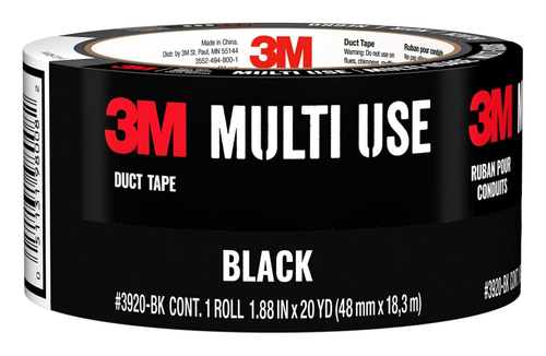 Multi-Use Colored Duct Tape, Black with Strong Adhesive and Water-Resistant Back