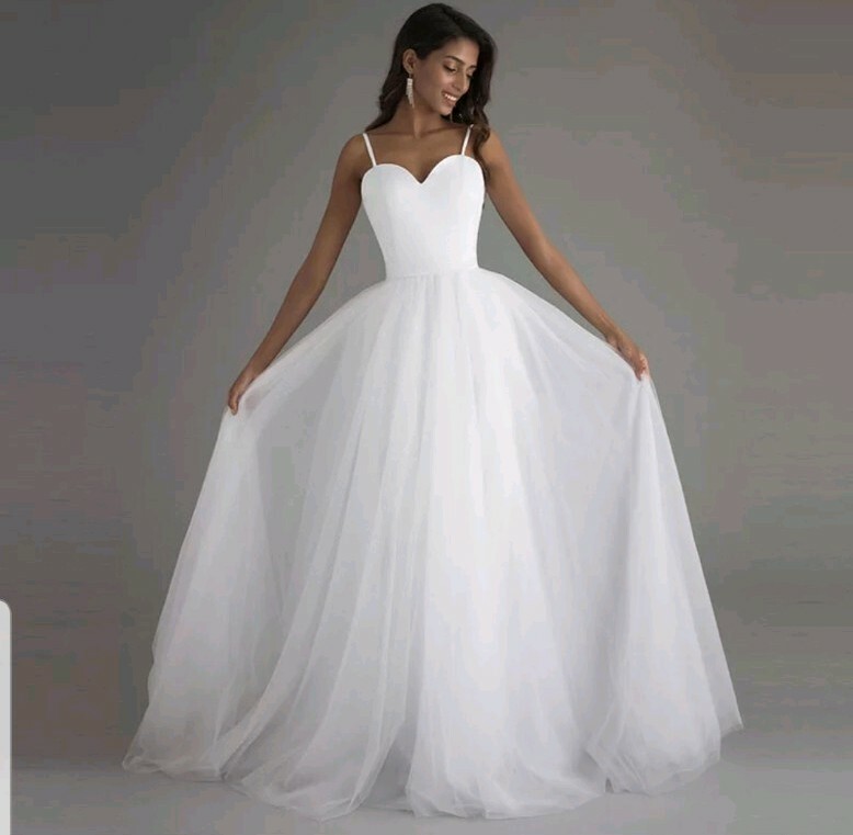 UK Spaghetti Strap White/Ivory A Line Sweetheart Beach Wedding Dresses Size  6-20 | eBay