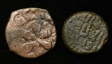 LOT OF X 2 UMAYYAD ISLAMIC ANCIENT COINS - VG CONDITION - 4 gr AE15mm