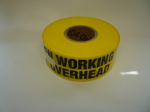 BT-15 Caution Men Working Overhead" 3" x 1000' Printed Barricade Tape - Picture 3 of 3