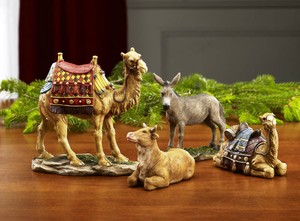 nativity christmas manger animal animals inch resin gifts real camel deluxe piece figurines scale myrrh frankincense edition gold sets kings