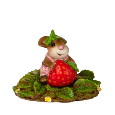 Wee Forest Folk PINT-SIZED PICKER, M-638a, PINK, Strawberry Mouse