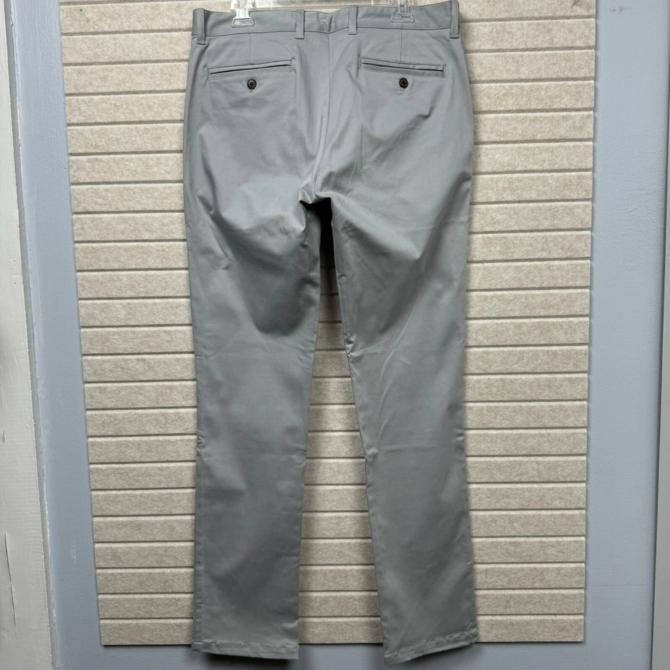 Pantalones chinos informales Nifty Genius gris calce recto frente plano 34x34 nuevos con etiquetas $105 Foto 4 de 4