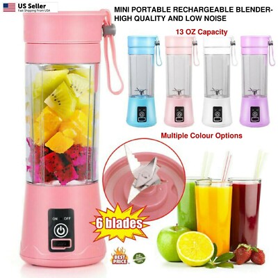 Portable Blender USB Rechargeable Juicer Cup Smoothies Mixer Fruit