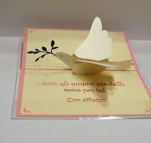 Biglietto Auguri Origami Pop Up Cresima Cartoncino Immagine 3d Con Frase Ebay