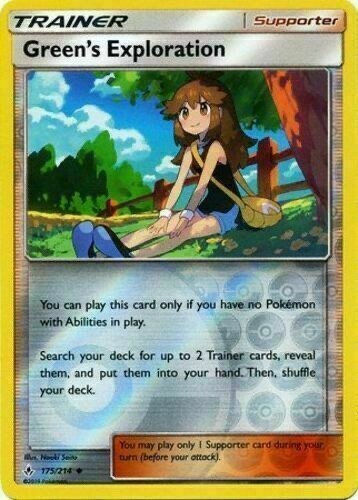 GREEN'S EXPLORATION TRAINER UNBROKEN BONDS SET POKEMON CARD 175