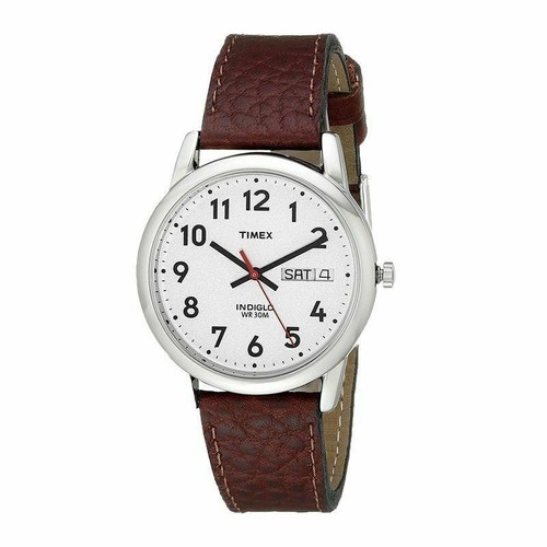 Timex T20041 Herren Lederarmband Analog Armbanduhr │ Weiß Dial │ Wr 30 M, │ 35mm - Bild 2 von 5