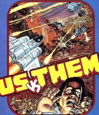  Us Vs Them Arcade FLYER Original NOS 1984 Video Game Alien Invasion Art