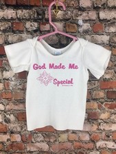 Vintage 70s Curity Baby Knits God Made Me Special Snowflake Shirt Jesus Christ