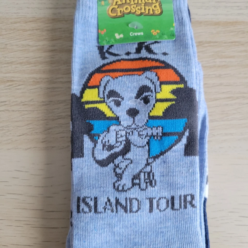 Calcetines Nintendo ANIMAL CROSSING Talla 6.5-12 KK Slider Island Tour Crew 2 Pares NUEVO Foto 2 de 4