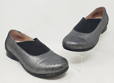 Dansko Ann Pewter Metallic Round Slip On Shoes Size 38