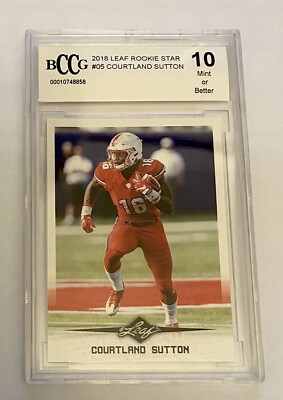 2018 Leaf Rookie Star #05 Courtland Sutton BCCG Graded 10 Mint or ...