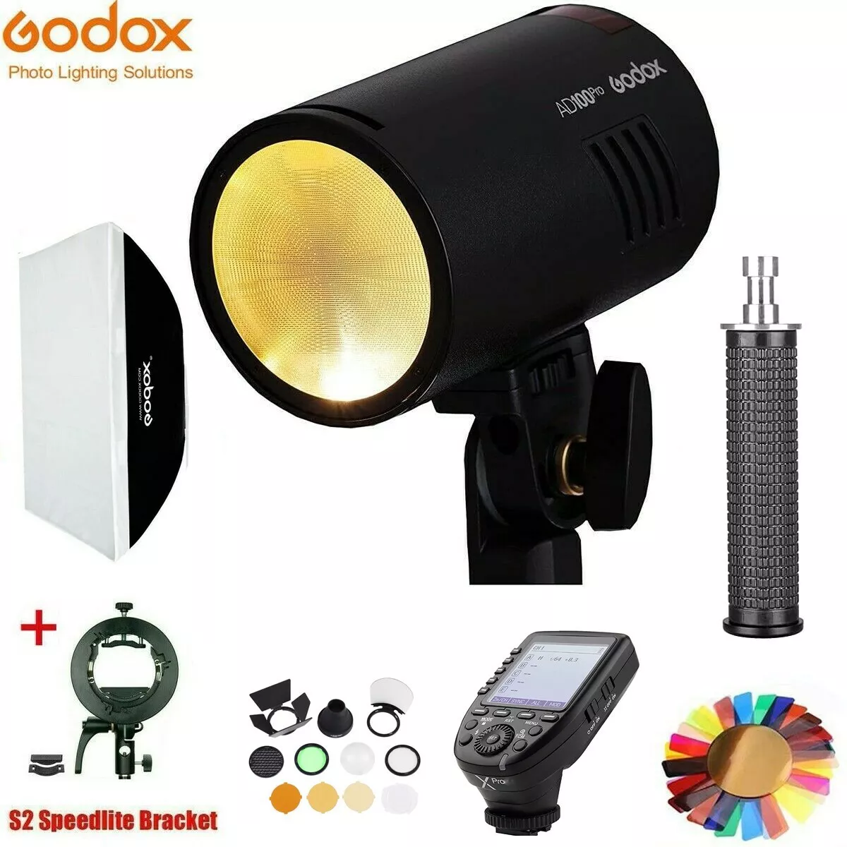 Godox AD100Pro AD100 Pro Monolight 100Ws 2.4G Flash Strobe 360 Full Power  Flash