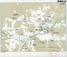 20" x 24" 1980 Map Of Kabul Afghanistan
