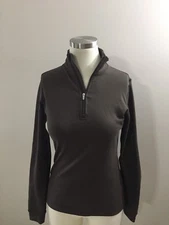 Nike Olive Green Brown Half Quarter Zip Base Layer Top S M Excellent