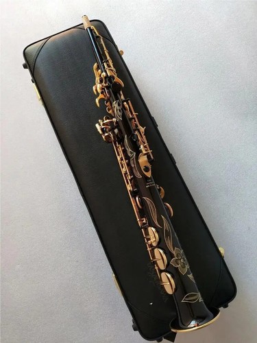 2025 New S-901 Straight Soprano Saxophone Black Copper Bb Instrument with Case - Picture 1 of 15