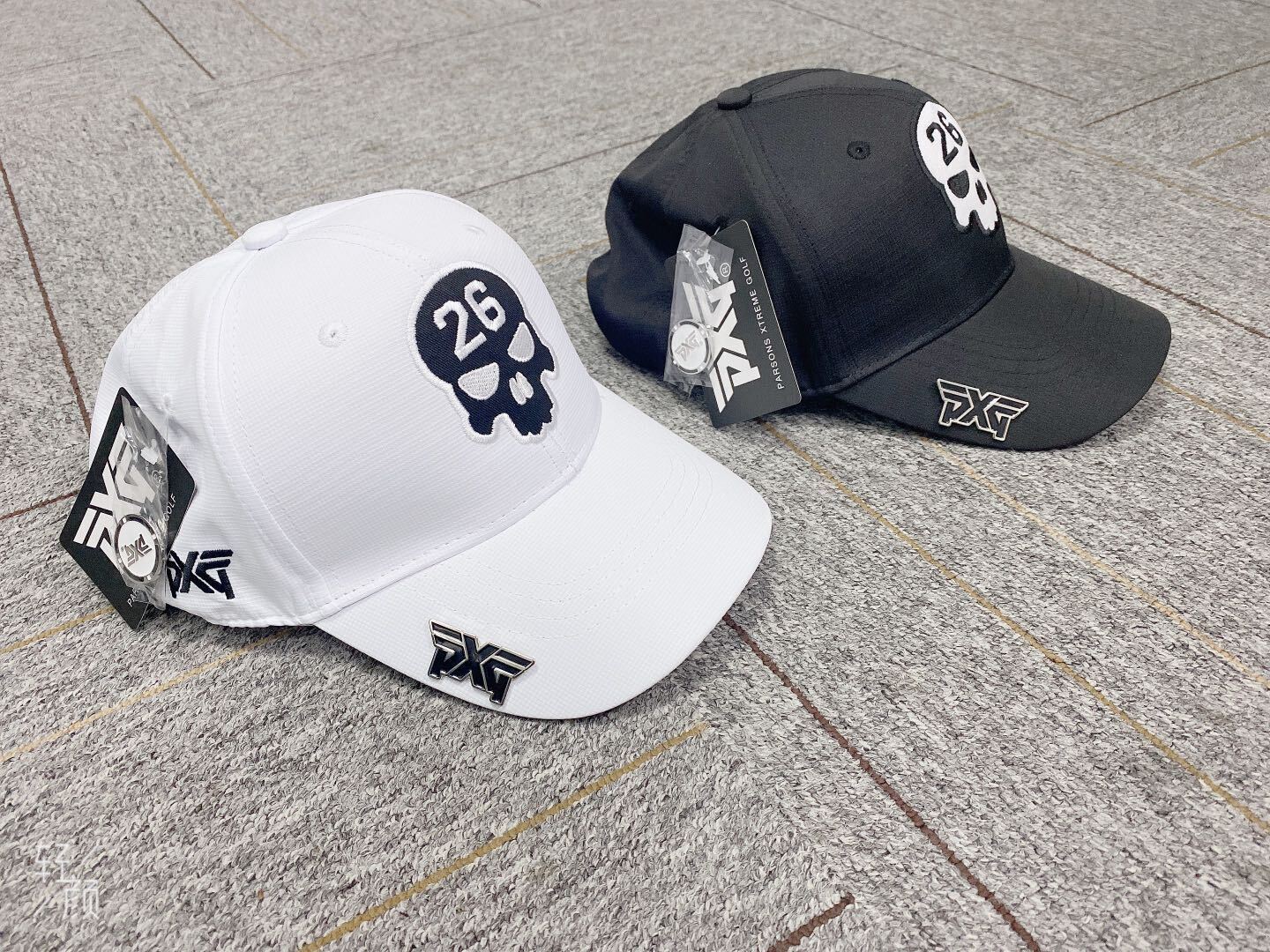 PXG Darkness Skull 26 Hat Golf Baseball Cap Black/White Adjustable US Shipping