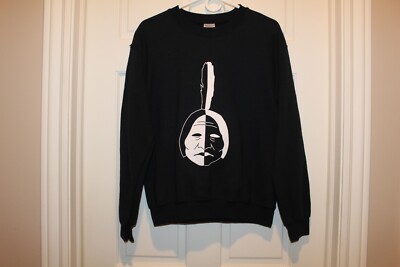 Sitting Bull Indian Chief Sweatshirt Black White Native American Lakota SMALL
