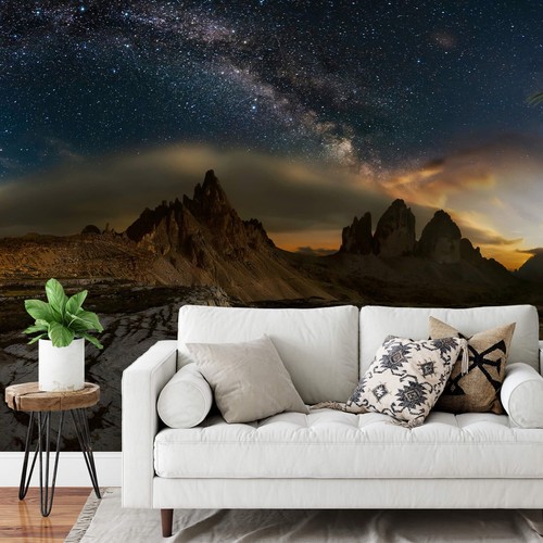 Sky Full of Stars Photo Wallpaper 384x260cm Brown Navy Blue Bedroom