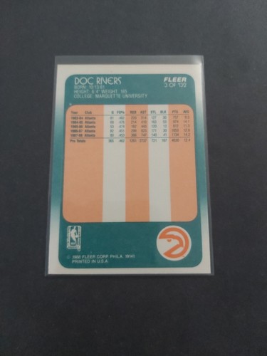 88-89 Fleer Doc Rivers #3 Hawks - Picture 2 of 2