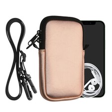 Custodia Neoprene con Zip - Portacellulare a Tracolla - Porta Cellulare da Collo