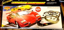 TYCO LAMBORGHINI CHAMPIONSHIP Electric Slot Car Set W/ 2 Cars COMPLETE 360 Loop