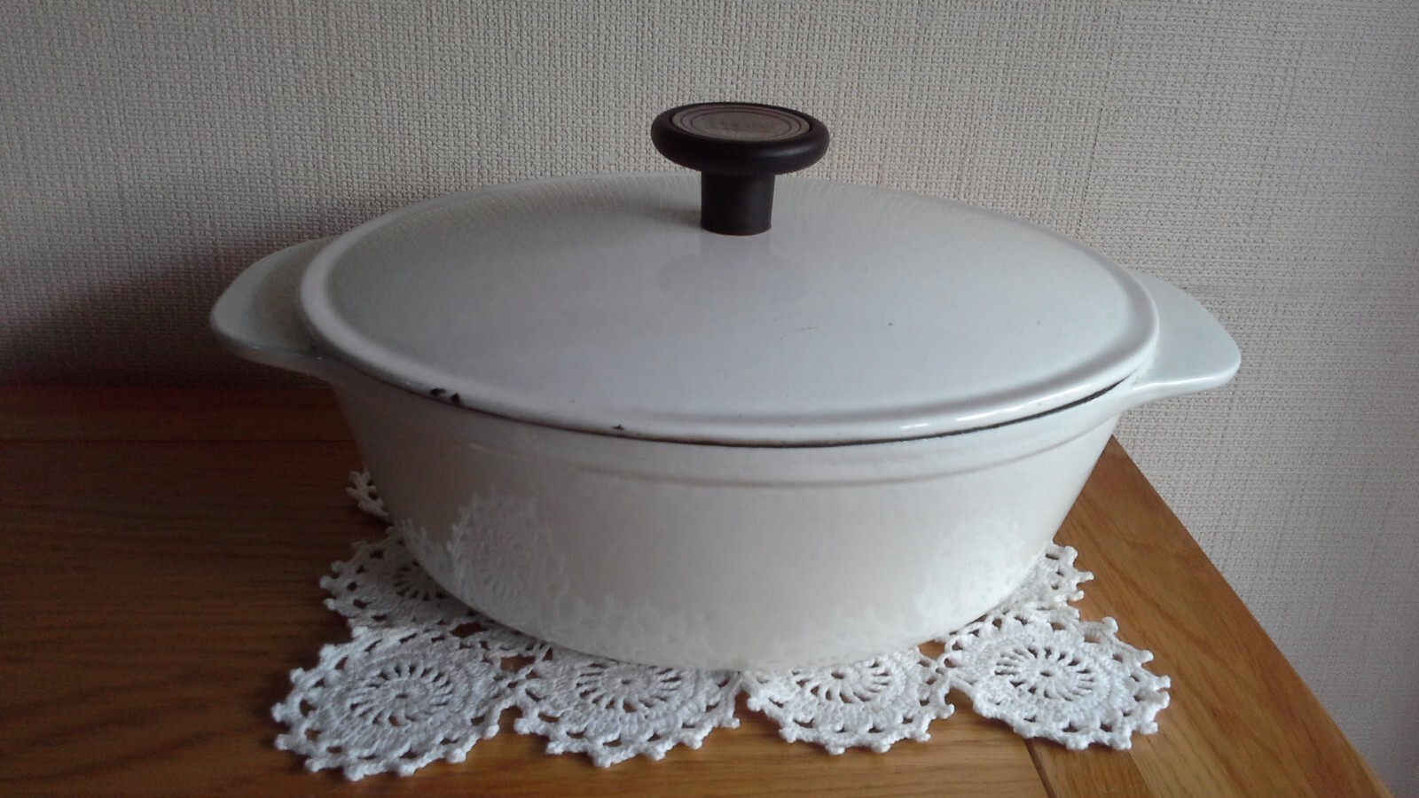 Anolon Raymond Blanc Cast iron casserole pan/dish lid white eBay