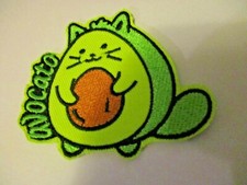 Avocato Cat shaped Avocado Embroidered Patch 2.75