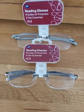 2 X MENS +3.50 BOOTS OPTICIANS LE CARRE STYLE READING GLASSES, £24!