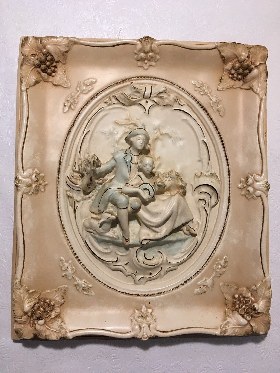 ALEXANDER BACKER ABCO Chalkware PLAQUE Mid Century Hollywood