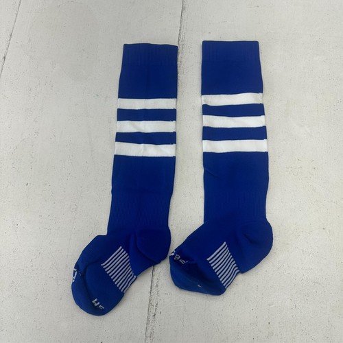 Pear Blue White Striped 1 Pair Calf Length Sporting Socks Youth Size Small NEW - Picture 8 of 8