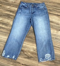 By Rewash Denim Jeans - Cropped Distressed Hem - Size 7