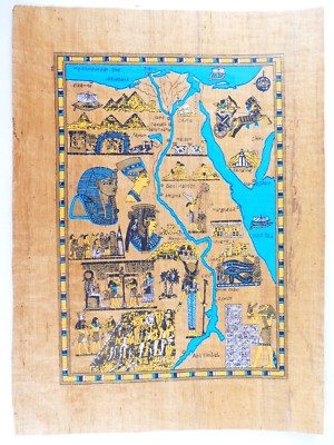 Ägyptische Papyrus Arbeit typischer Touri-Nepp Kitsch 43x31 cm R-290
