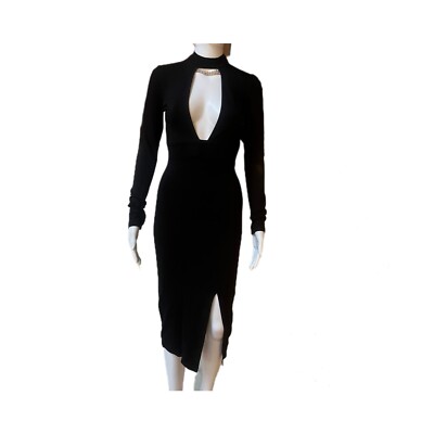 Midi Black Bodycon Dress By Charlotte Russe Size XS Made In The USA | eBay