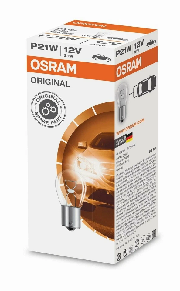 10x Osram P21W 12V 21W BA15s Glüh Lampe Birne KFZ PKW Stop Signal Licht Kugel - Bild 2 von 4