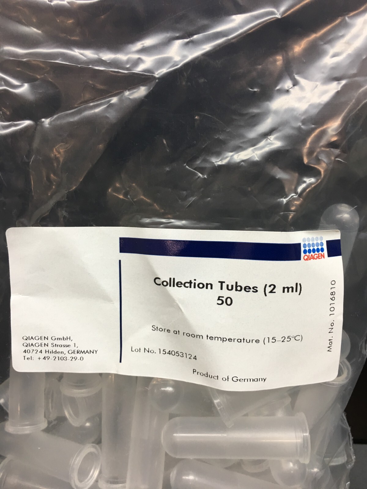 Qiagen Mat No 1016810 Collection Tubes