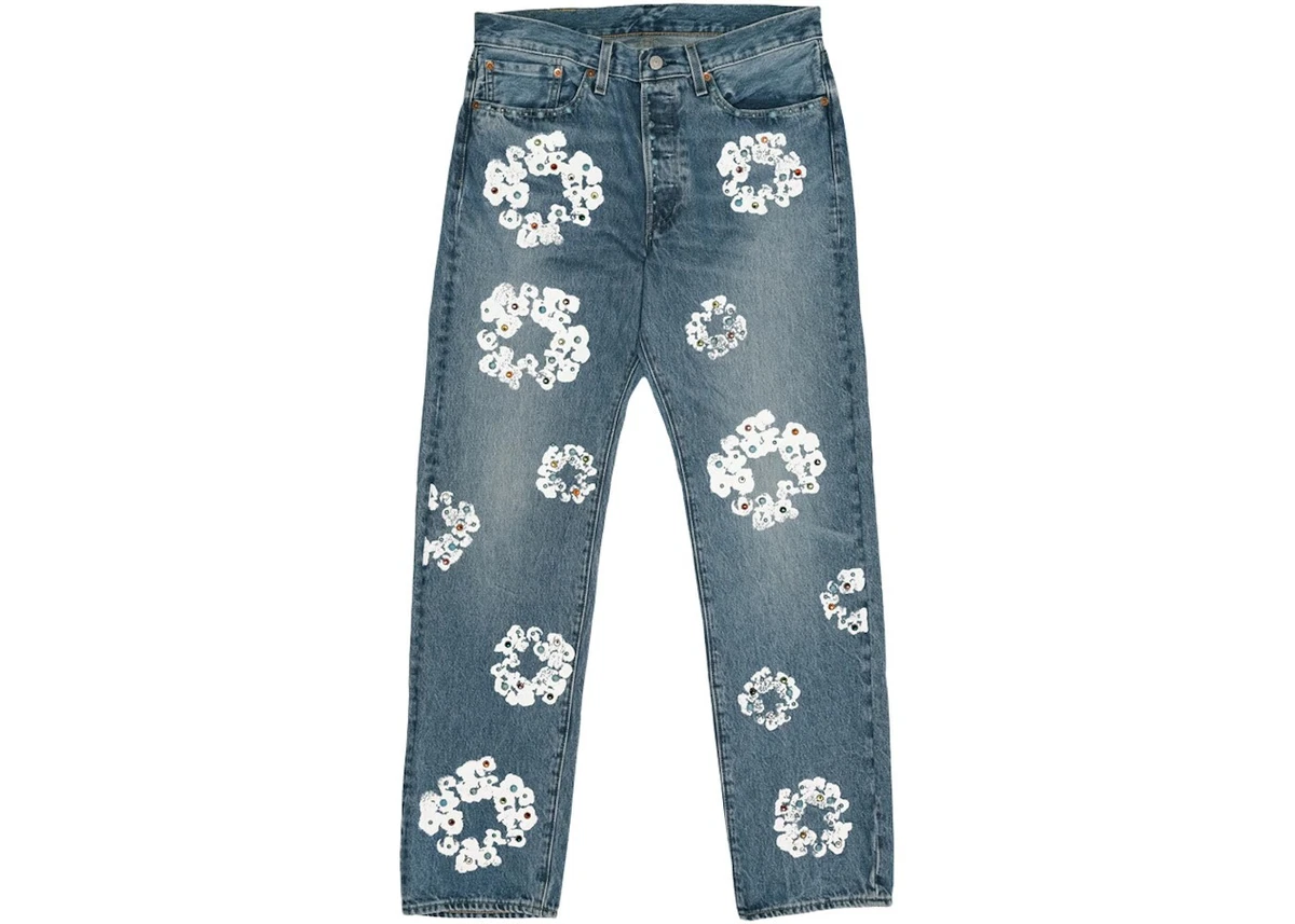Denim Tears x Levi's Cotton Wreath Jean Light Wash | eBay