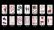 Halloween Party Sticker Zombie Horror Scar Stitches Wound Temporary Tattoo