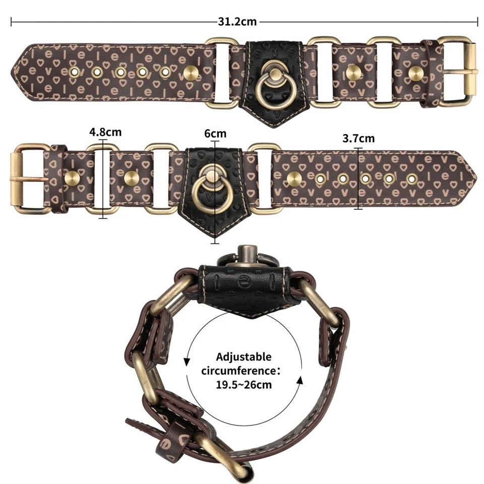 Bracelete Rebellion Reign couro ecológico coxa e pulso contenção bondage BDSM - Imagem 3 de 4