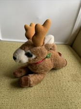 Vintage Shimmer Reindeer Plush Stuffed toy Russ Bell Long Eyelashes 1960s