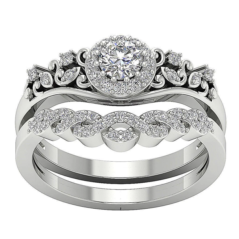 Designer Bridal Engagement Ring VS F 0.80 Carat Lab Grown Diamond 10K Rose Gold - Image 4 of 4